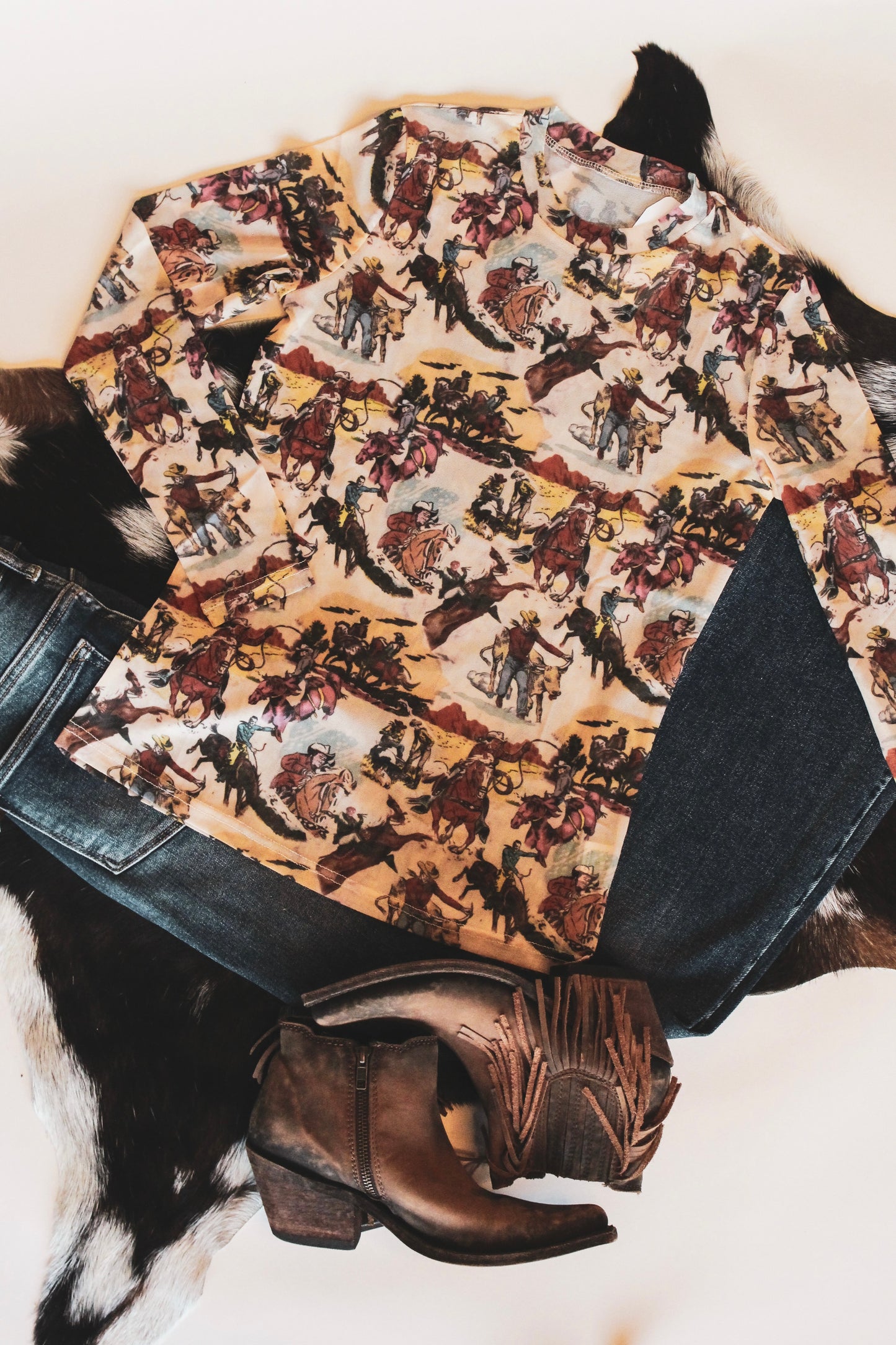Vintage Western Mesh Top