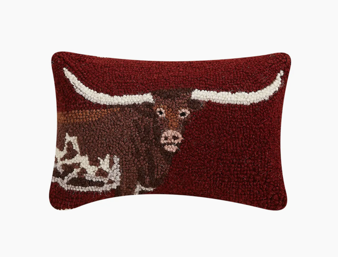Longhorn in the Red Pillow
