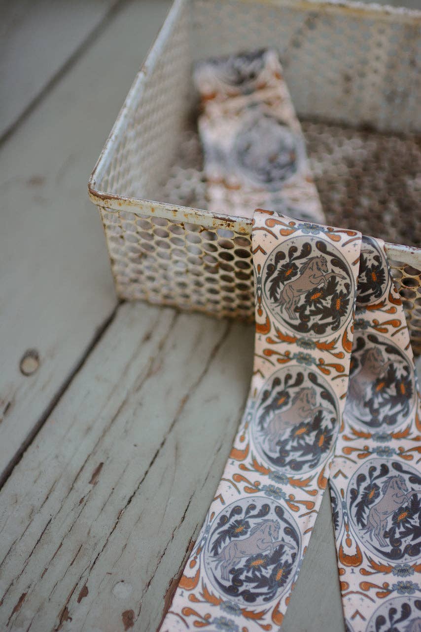 Bloomin' Bronc Western Cowgirl Silk Twilly Scarf