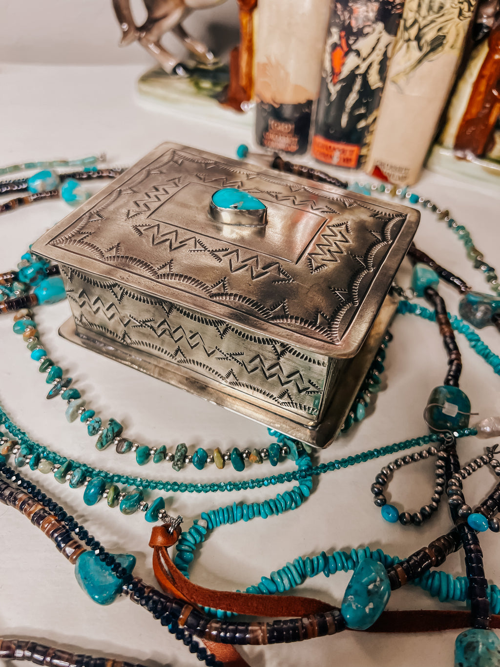 Stamped Turquoise Box