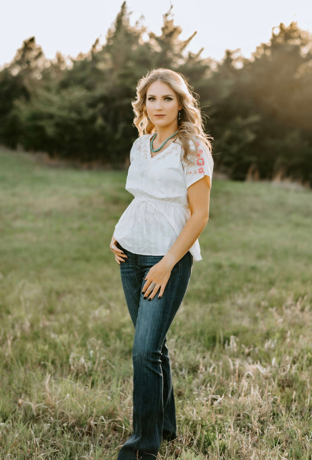 Ivory Floral Top